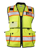 Kishigo Women’s Ultimate Construction Class 2 Vest - Kishigo 1824 Lime S