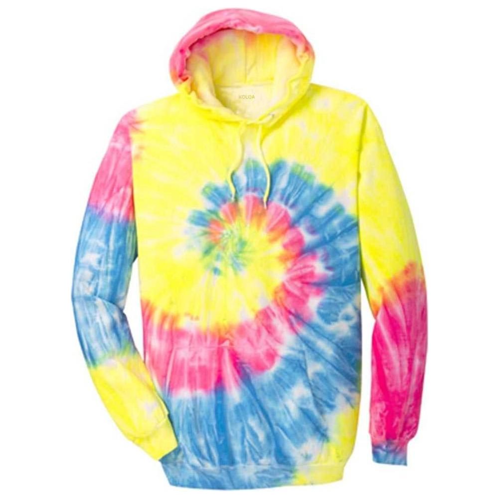 Koloa Surf Men's Rainbow Tie - Dye Hooded Sweatshirts Tie - Dye Rainbow Small Sweatshirts