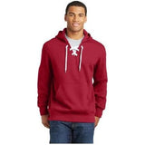 Lace Up Pullover Hooded Sweatshirt Deep Red X - Large Sweatshirts