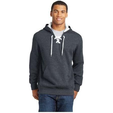 Lace Up Pullover Hooded Sweatshirt Graphite Heather Large Sweatshirts
