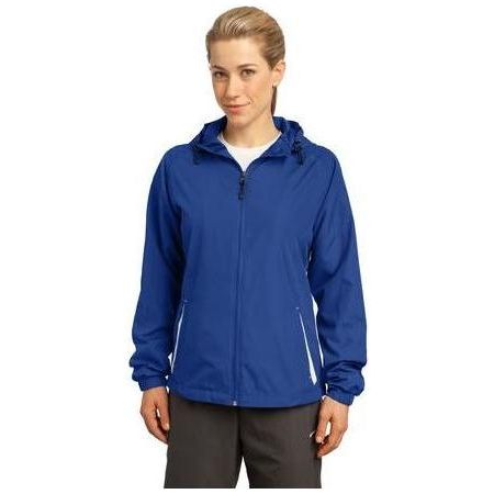 Ladies Colorblock Hooded Jacket Large True Royal/White Jackets