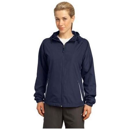 Ladies Colorblock Hooded Jacket X - Large True Navy/White Jackets