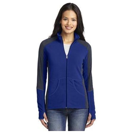 Ladies Colorblock Microfleece Jacket Patriot Blue/Battleship Grey X - Large Fleece Jackets