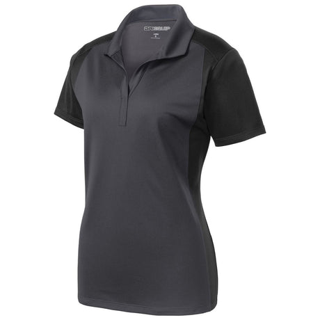 Ladies Colorblock Micropique Sport - Wick Polo X - Small Iron Grey/Black Polos/Knits