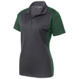 Ladies Colorblock Micropique Sport - Wick Polo X - Small Iron Grey/Forest Green Polos/Knits