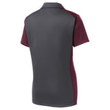 Ladies Colorblock Micropique Sport - Wick Polo X - Small Iron Grey/Maroon Polos/Knits