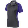Ladies Colorblock Micropique Sport - Wick Polo X - Small Iron Grey/Purple Polos/Knits