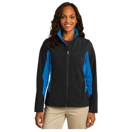 Ladies Core Colorblock Soft Shell Jacket X - Small Black/Imperial Blue Soft Shell Jackets