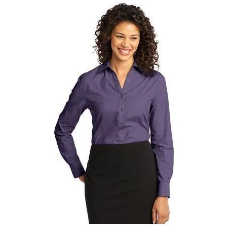 Ladies Crosshatch Easy Care Shirt Grape Harvest 4X - Large Dress Shirt