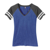 Ladies Game V - Neck Tee X - Small Black / Heathered Charcoal Short Sleeve T-Shirts