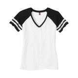 Ladies Game V - Neck Tee X - Small Black / Heathered Charcoal Short Sleeve T-Shirts