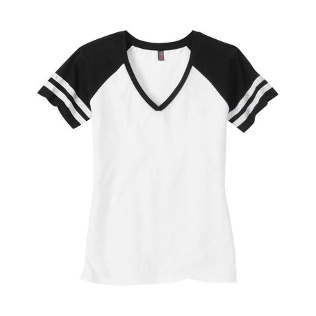 Ladies Game V - Neck Tee X - Small Black / Heathered Charcoal Short Sleeve T-Shirts