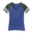 Ladies Game V - Neck Tee X - Small Heathered True Royal Blue / Heathered Charcoal Short Sleeve T-Shirts