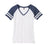 Ladies Game V - Neck Tee X - Small White / Heathered True Navy Short Sleeve T-Shirts