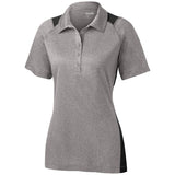 Ladies Heather Colorblock Contender Polo Vintage Heather/Black X - Small Women's