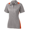 Ladies Heather Colorblock Contender Polo Vintage Heather/Deep Orange X - Small Women's