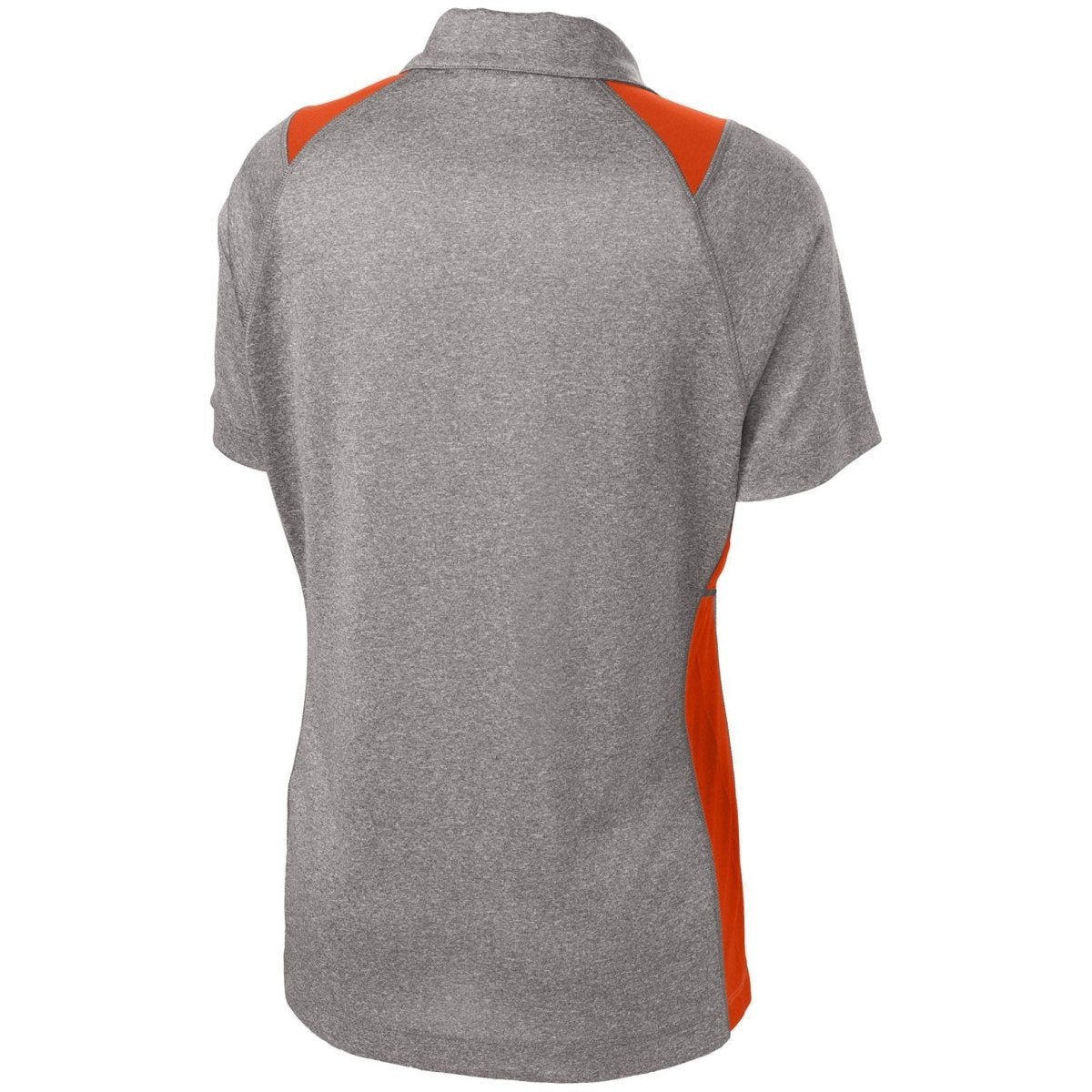 Ladies Heather Colorblock Contender Polo Vintage Heather/Deep Orange X - Small Women's