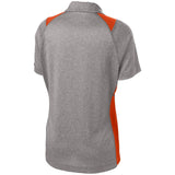 Ladies Heather Colorblock Contender Polo Vintage Heather/Deep Orange X - Small Women's
