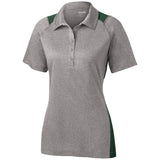 Ladies Heather Colorblock Contender Polo Vintage Heather/Forest Green X - Small Women's