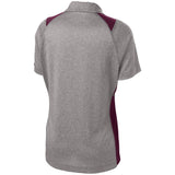 Ladies Heather Colorblock Contender Polo Vintage Heather/Maroon X - Small Women's