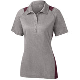 Ladies Heather Colorblock Contender Polo Vintage Heather/Maroon X - Small Women's
