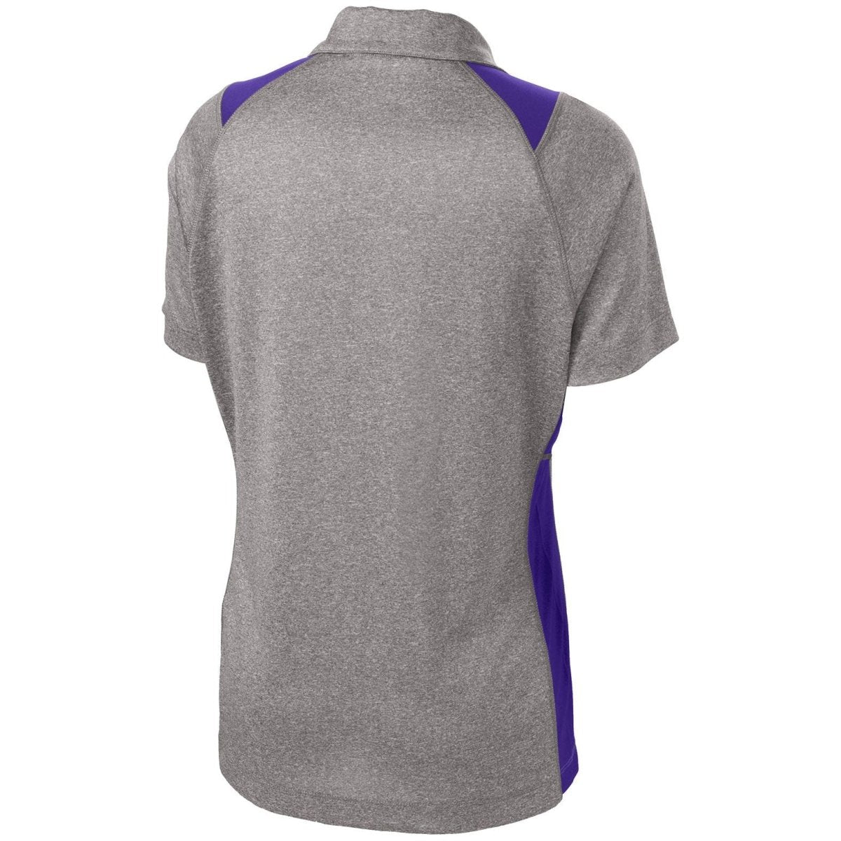Ladies Heather Colorblock Contender Polo Vintage Heather/Purple X - Small Women's
