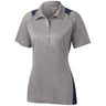 Ladies Heather Colorblock Contender Polo Vintage Heather/True Navy X - Small Women's