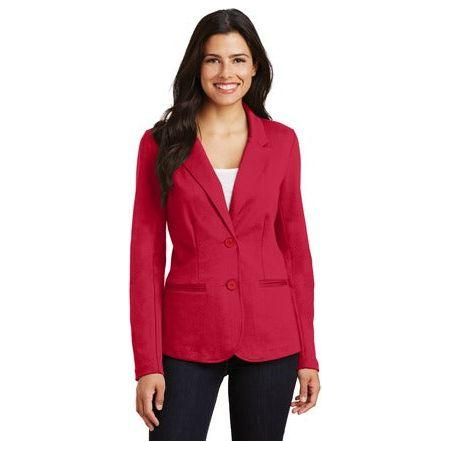 Ladies Knit Blazer Large Rich Red