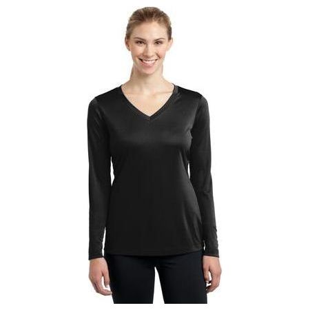 Ladies Long Sleeve Moisture Wicking Athletic Shirts in Sizes XS - 4XL Atomic Blue XS Long Sleeve T-Shirts