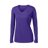 Ladies Long Sleeve Moisture Wicking Athletic Shirts in Sizes XS - 4XL Atomic Blue XS Long Sleeve T-Shirts