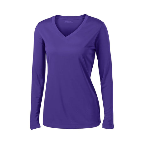 Ladies Long Sleeve Moisture Wicking Athletic Shirts in Sizes XS - 4XL Atomic Blue XS Long Sleeve T-Shirts