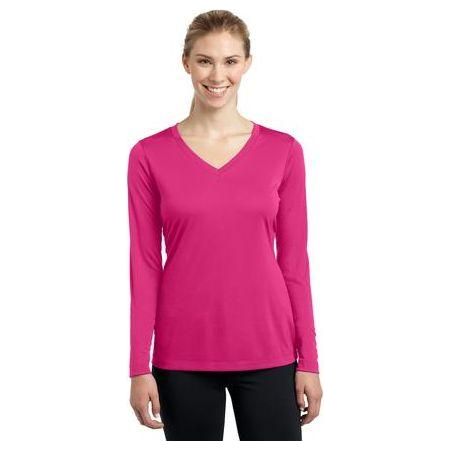 Ladies Long Sleeve Moisture Wicking Athletic Shirts in Sizes XS - 4XL Atomic Blue XS Long Sleeve T-Shirts