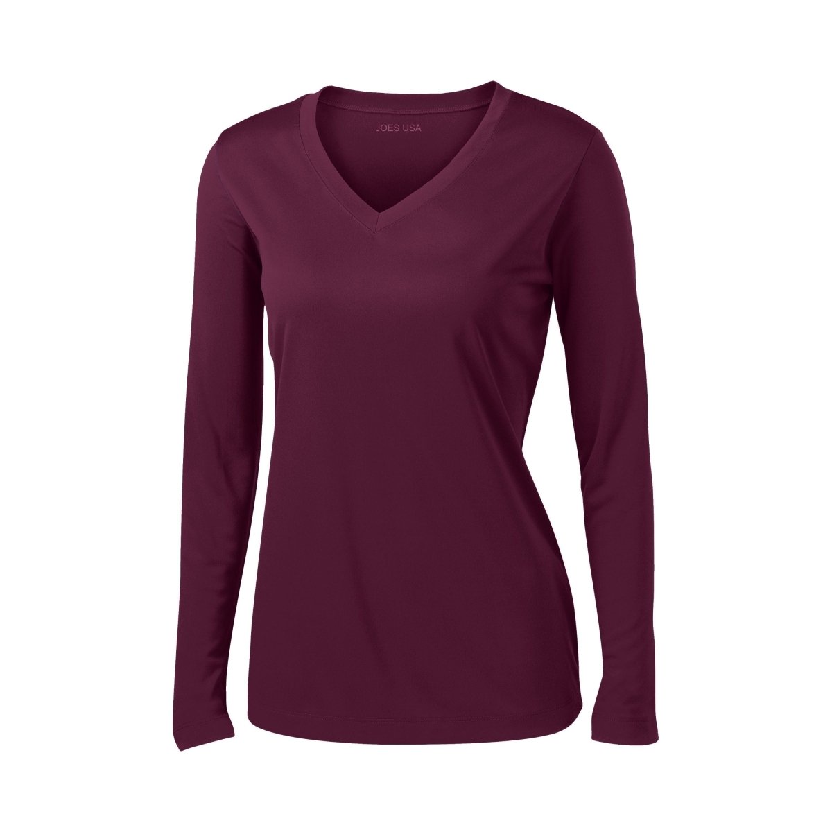 ST Sportswear Women's Long Sleeve V-Neck Tee – Moisture Wicking, Sizes XS To 4XL