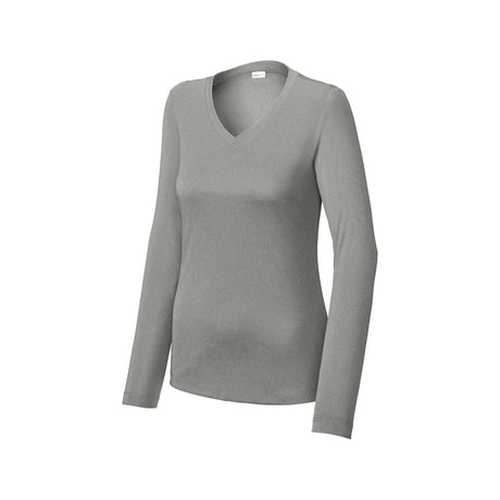 Ladies Long Sleeve Moisture Wicking Athletic Shirts in Sizes XS - 4XL Grey Concrete Heather XS Long Sleeve T-Shirts