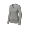 Ladies Long Sleeve Moisture Wicking Athletic Shirts in Sizes XS - 4XL Grey Concrete Heather XS Long Sleeve T-Shirts