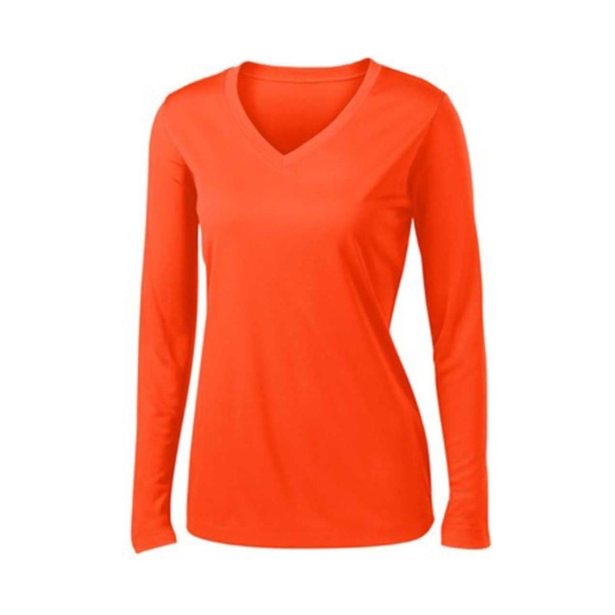 Ladies Long Sleeve Moisture Wicking Athletic Shirts in Sizes XS - 4XL Lime Shock XS Long Sleeve T-Shirts