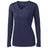 Ladies Long Sleeve Moisture Wicking Athletic Shirts in Sizes XS - 4XL Navy XS Long Sleeve T-Shirts