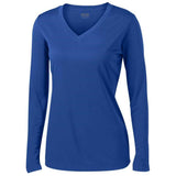 Ladies Long Sleeve Moisture Wicking Athletic Shirts in Sizes XS - 4XL Royal XS Long Sleeve T-Shirts