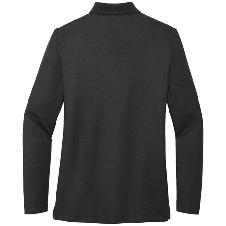 Ladies Long Sleeve Silk Touch Polo X - Small Black Women's