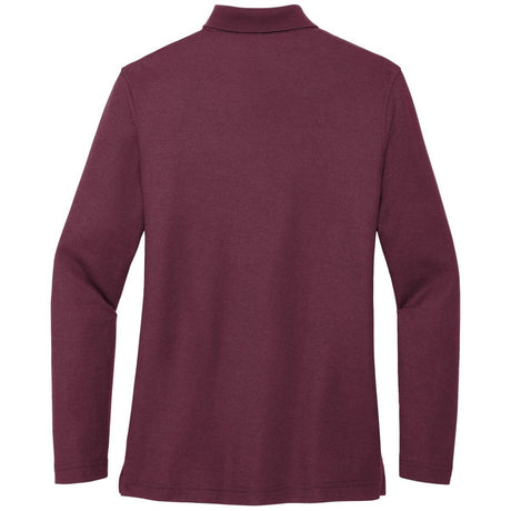 Ladies Long Sleeve Silk Touch Polo X - Small Burgundy Women's