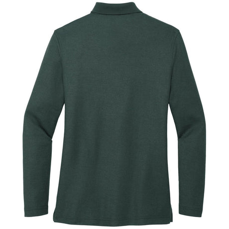 Ladies Long Sleeve Silk Touch Polo X - Small Dark Green Women's