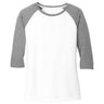 Ladies Perfect Tri 3/4 - Sleeve Raglan Grey Frost / White X - Small