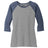 Ladies Perfect Tri 3/4 - Sleeve Raglan Navy Frost / Grey Frost X - Small