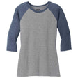 Ladies Perfect Tri 3/4 - Sleeve Raglan Navy Frost / Grey Frost X - Small