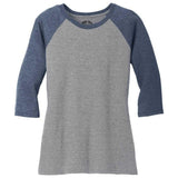 Ladies Perfect Tri 3/4 - Sleeve Raglan Navy Frost / Grey Frost X - Small