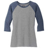 Ladies Perfect Tri 3/4 - Sleeve Raglan Navy Frost / Grey Frost X - Small