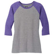 Ladies Perfect Tri 3/4 - Sleeve Raglan Purple Frost / Grey Frost X - Small