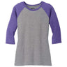 Ladies Perfect Tri 3/4 - Sleeve Raglan Purple Frost / Grey Frost X - Small