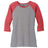 Ladies Perfect Tri 3/4 - Sleeve Raglan Red Frost / Grey Frost X - Small