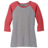 Ladies Perfect Tri 3/4 - Sleeve Raglan Red Frost / Grey Frost X - Small